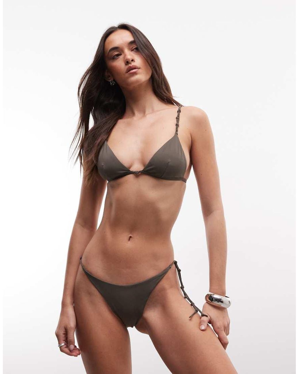 Weekday Brown Festival Bikini Bottom With Knot Detail