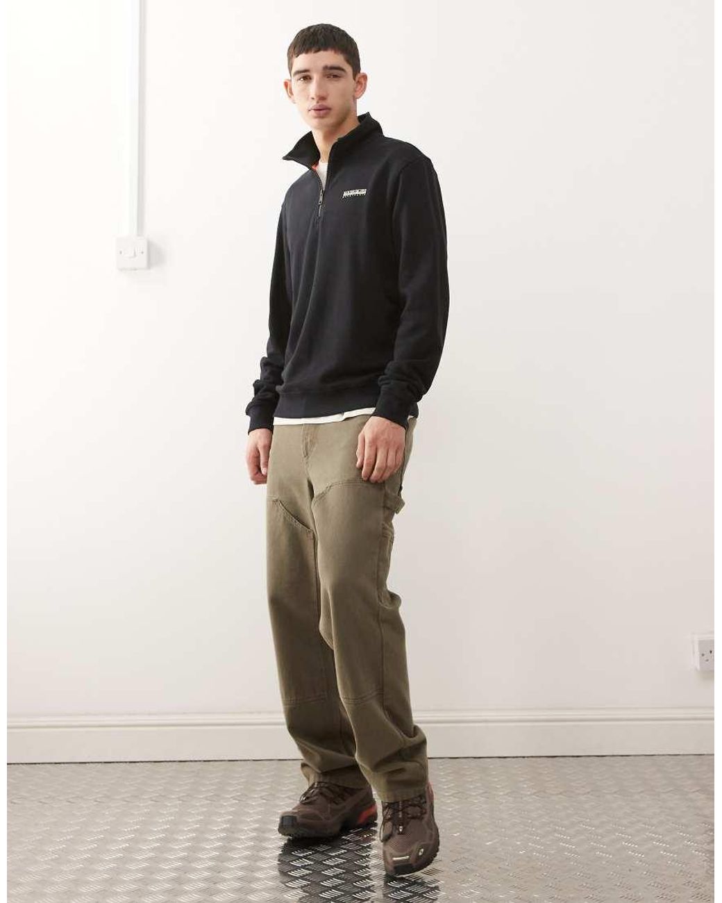 Napapijri Black 1/4 Zip Sweatshirt for men