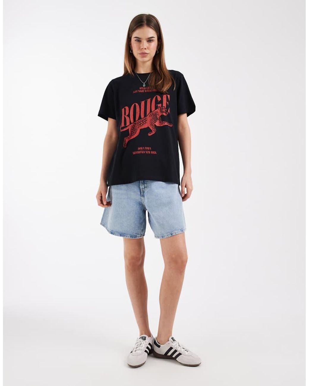 ASOS Red Regular T-shirt With Leopard Graphic
