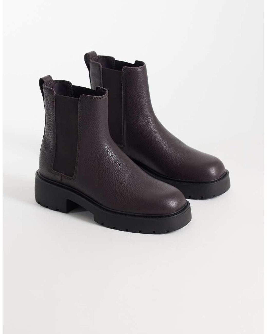 Calvin Klein Blue Leather Chunky Chelsea Boot