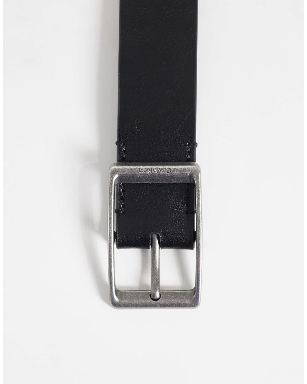 Calvin Klein Ledergürtel mit eckiger schnalle, 35 mm, in Gray für Herren