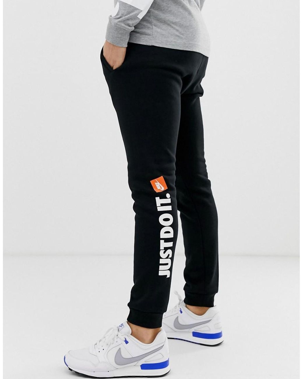 Nike Just Do It - Fleece joggingbroek in het Zwart voor heren Lyst NL