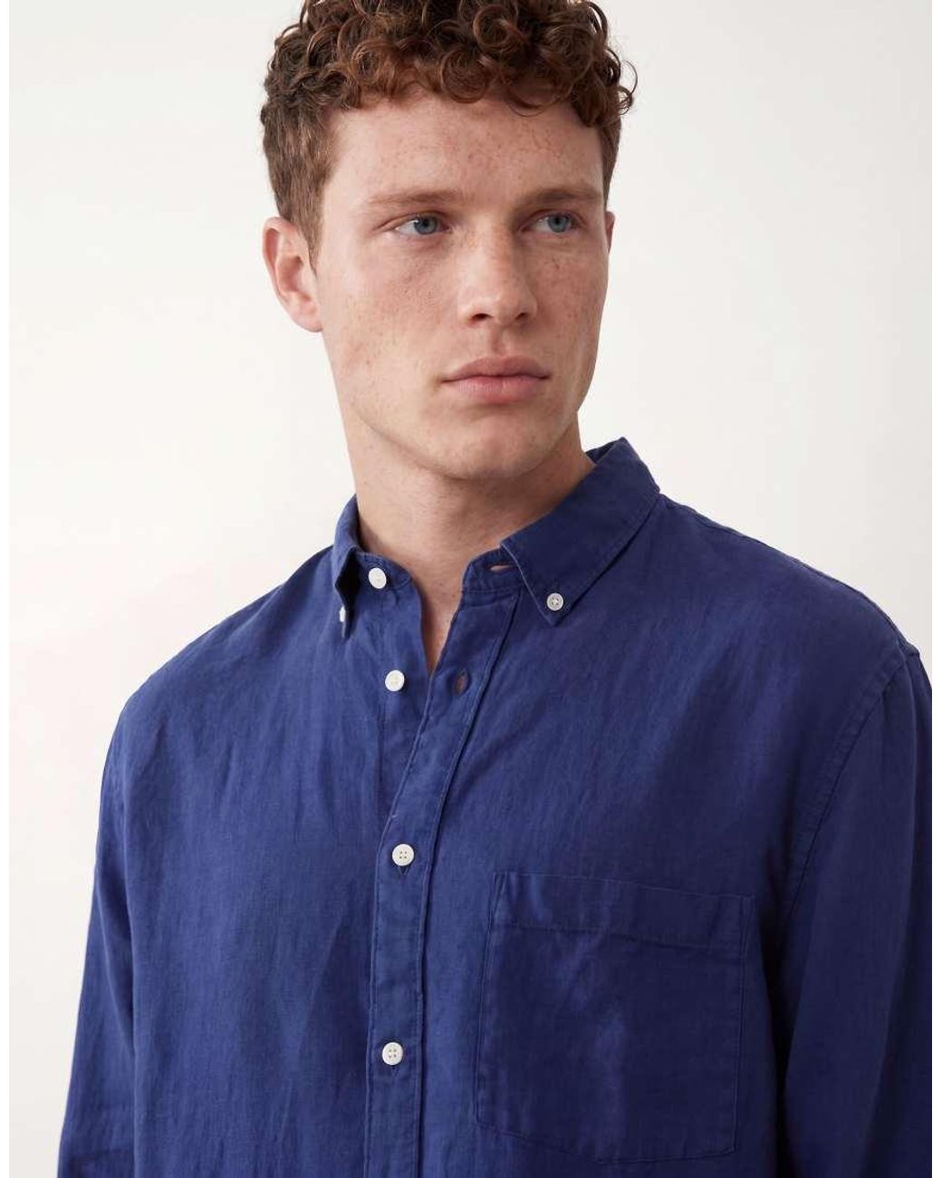 ARKET Blue Pure Linen Shirt for men