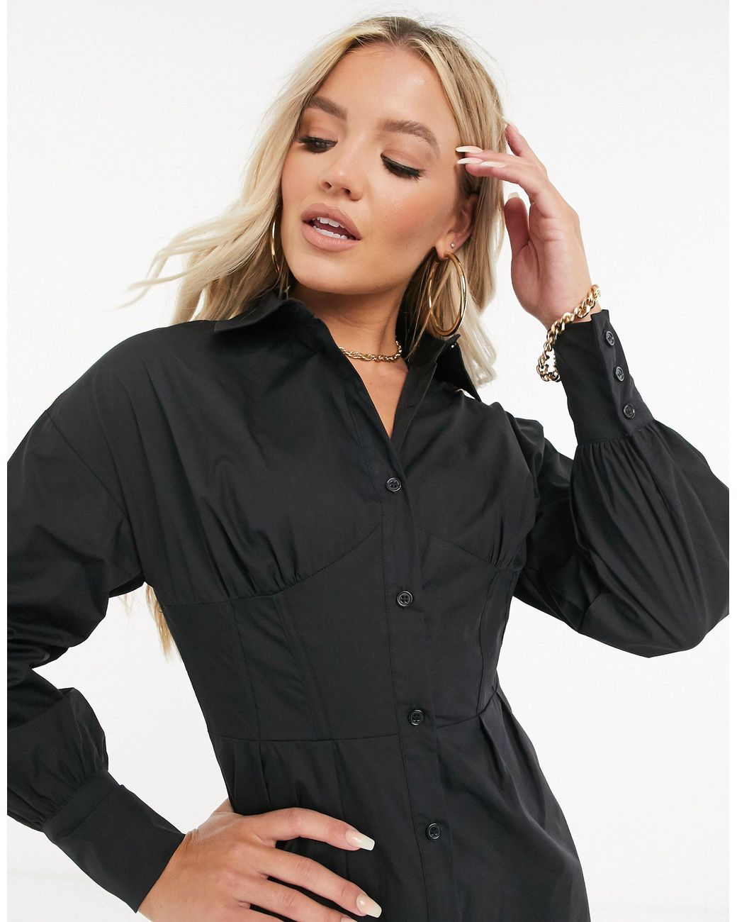 Missguided button shop up dress