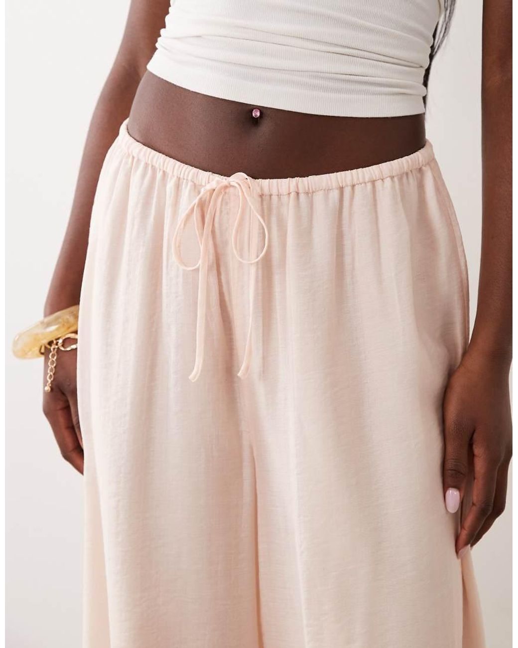 Gina Tricot Pink Sheer Balloon Trousers