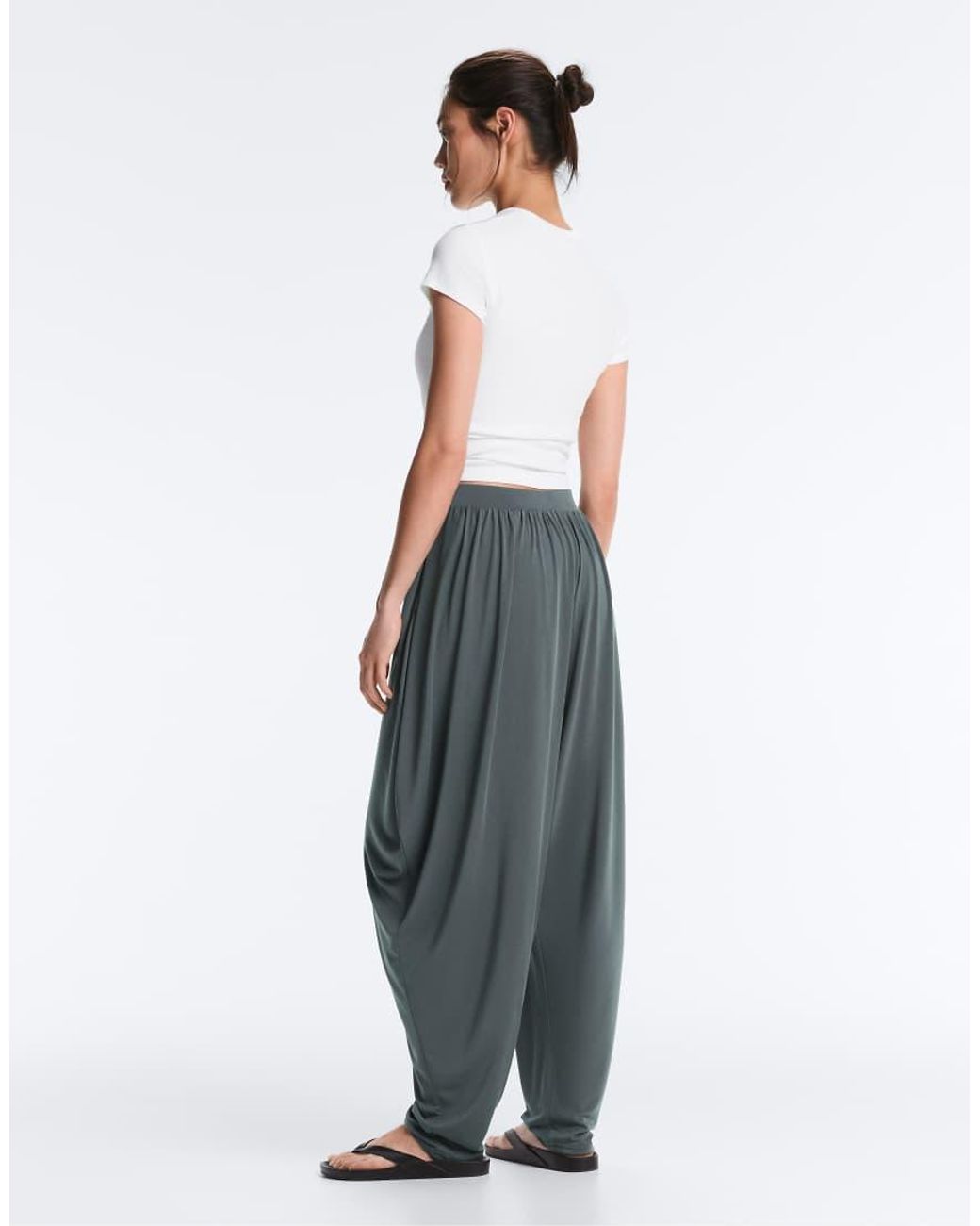 Oysho White Modal Blend Bloomer Trousers