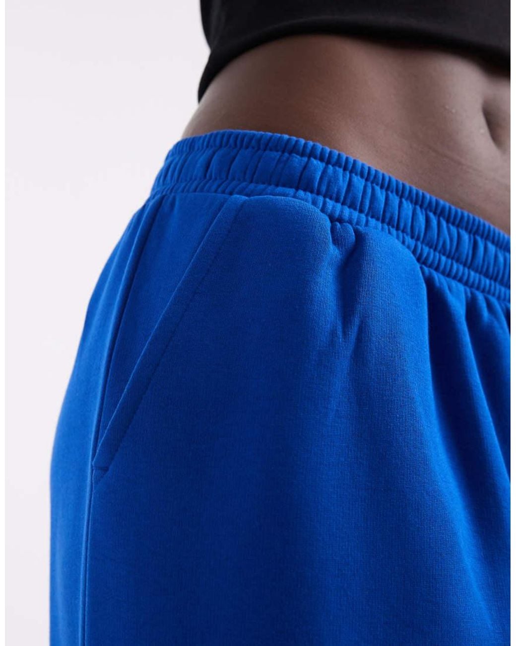ASOS Blue Asos Design Tall Wide Leg Brushback Jogger