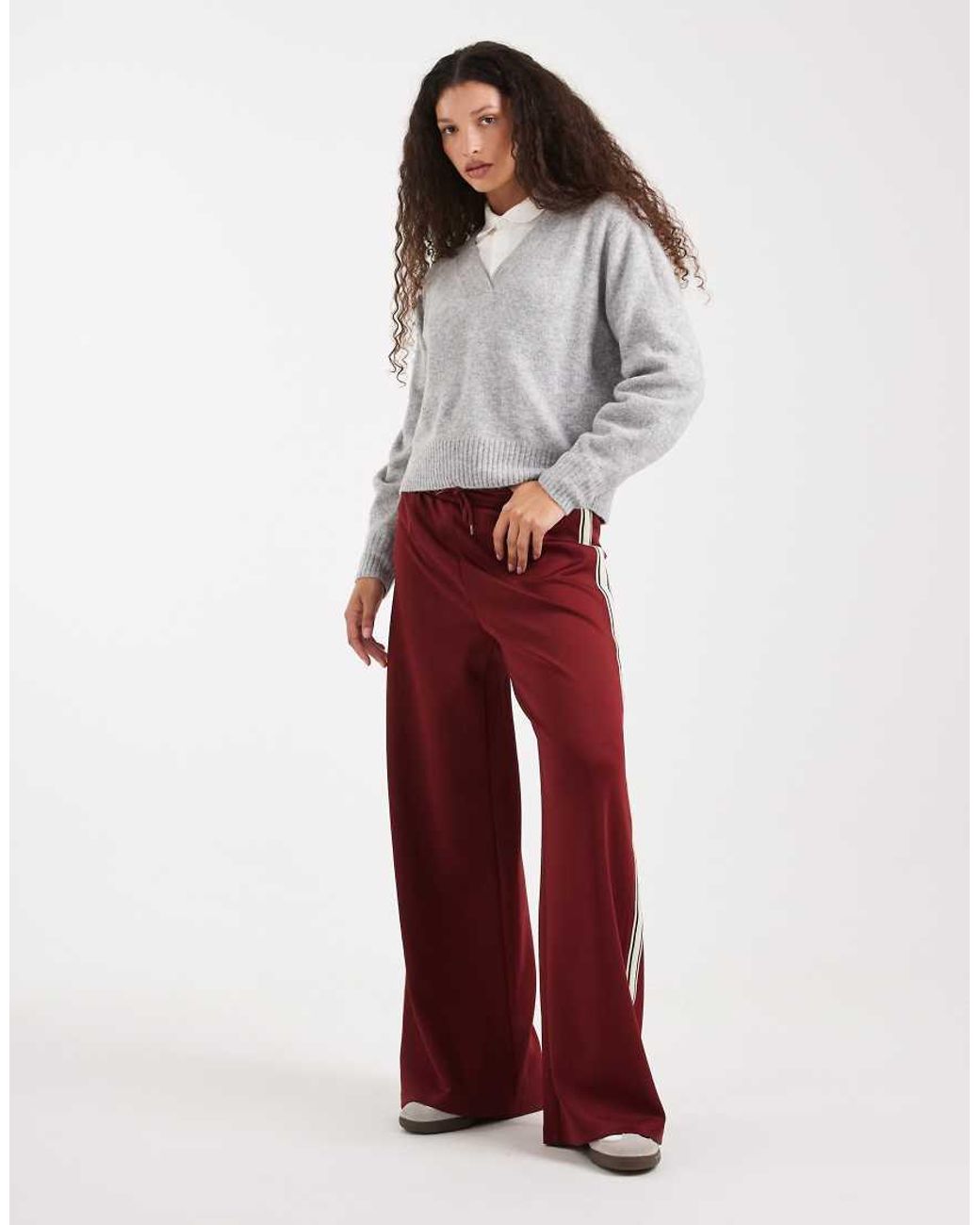 Vero Moda Red Soft Oversized V-neck Jumper