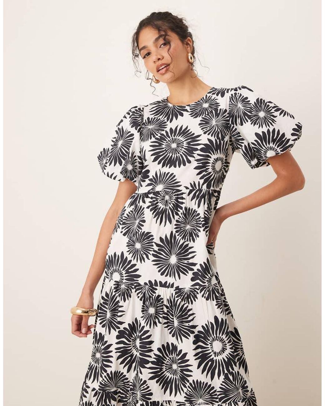 Y.A.S White Puff Sleeve Maxi Dress