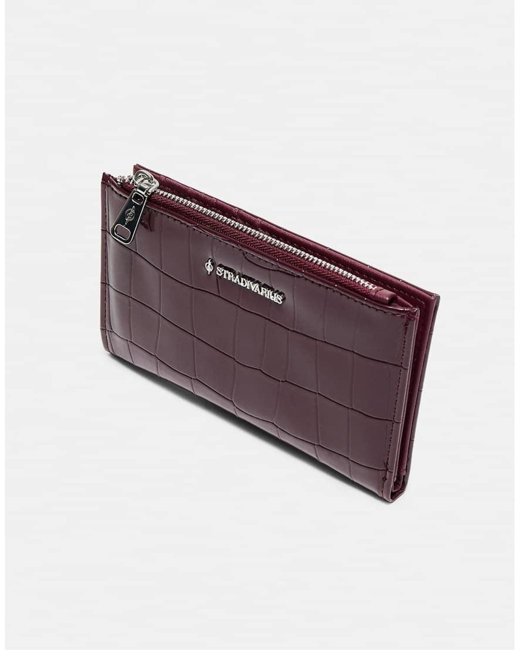 Stradivarius Purple Basic Zip-up Purse