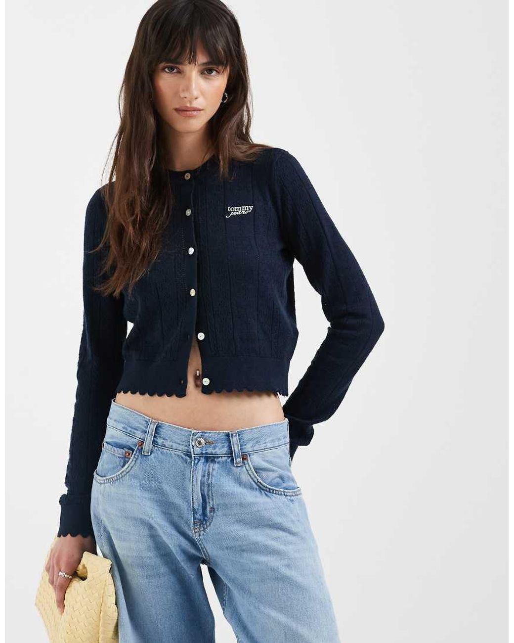 Tommy Hilfiger Blue Pointelle Cardigan