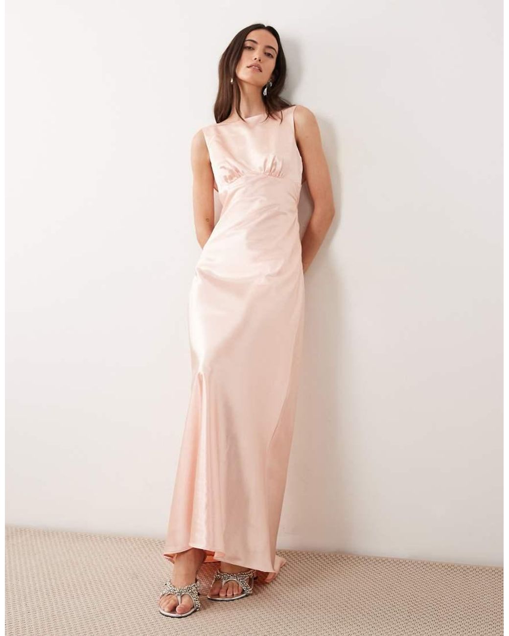 True Decadence Pink Cowl-Back Maxi Dress