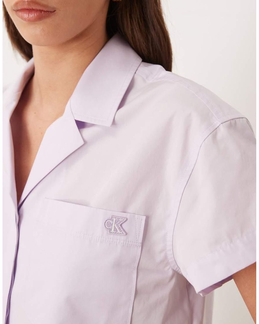 Calvin Klein White Boxy Cotton Poplin Shirt