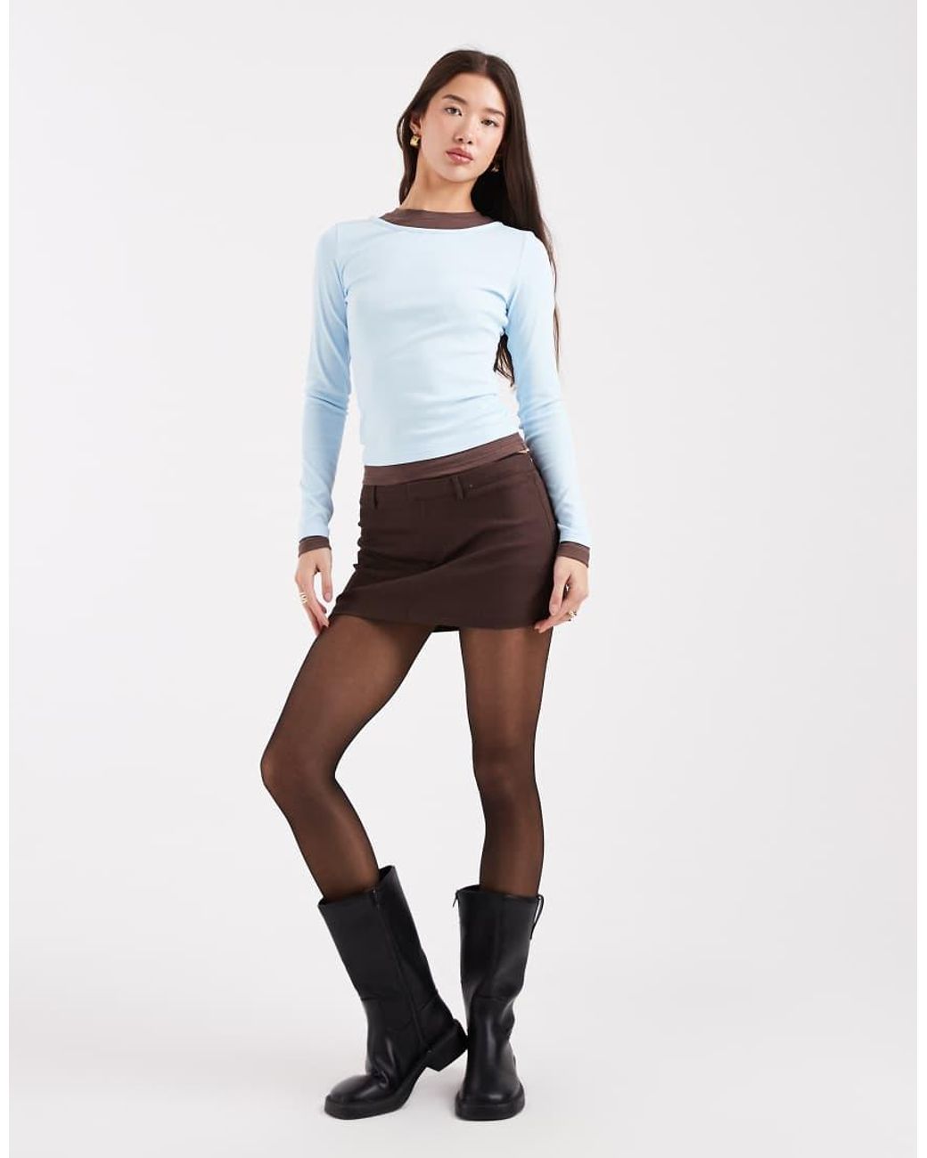 Edikted White Contrast Layered Long Sleeve T-Shirt