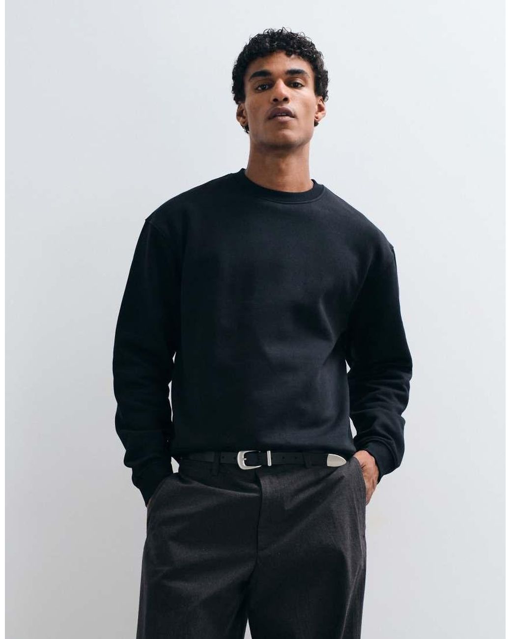 ASOS Blue Essentials Relaxed Boxy Sweatshirt for men