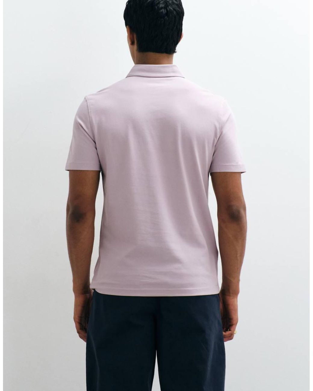 Mango White Regular Fit Polo Neck T-Shirt for men