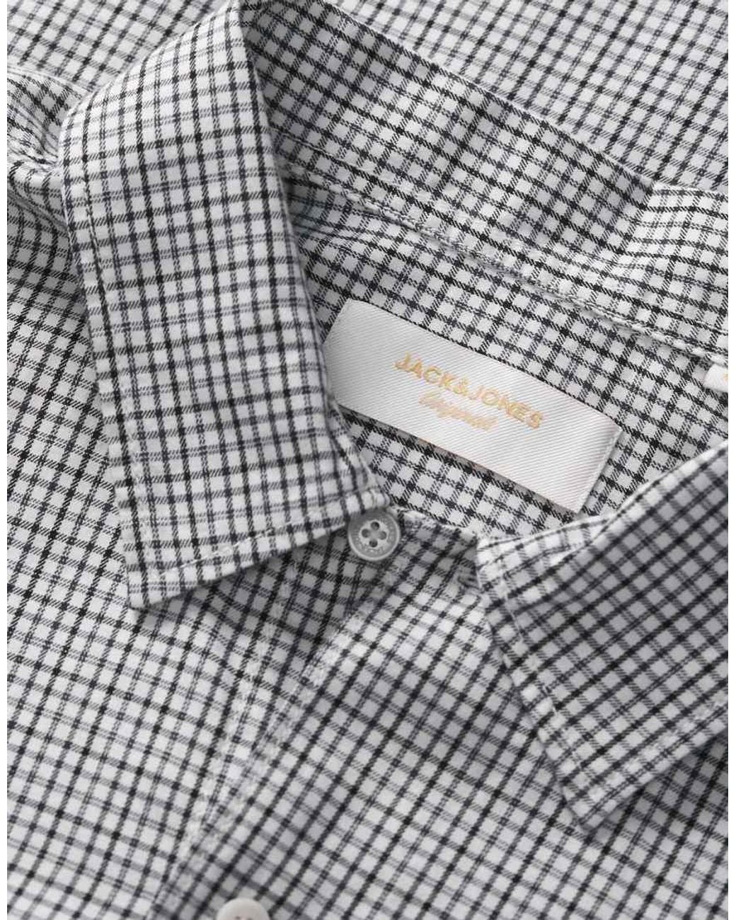 Jack & Jones Gray Checked Shirt for men