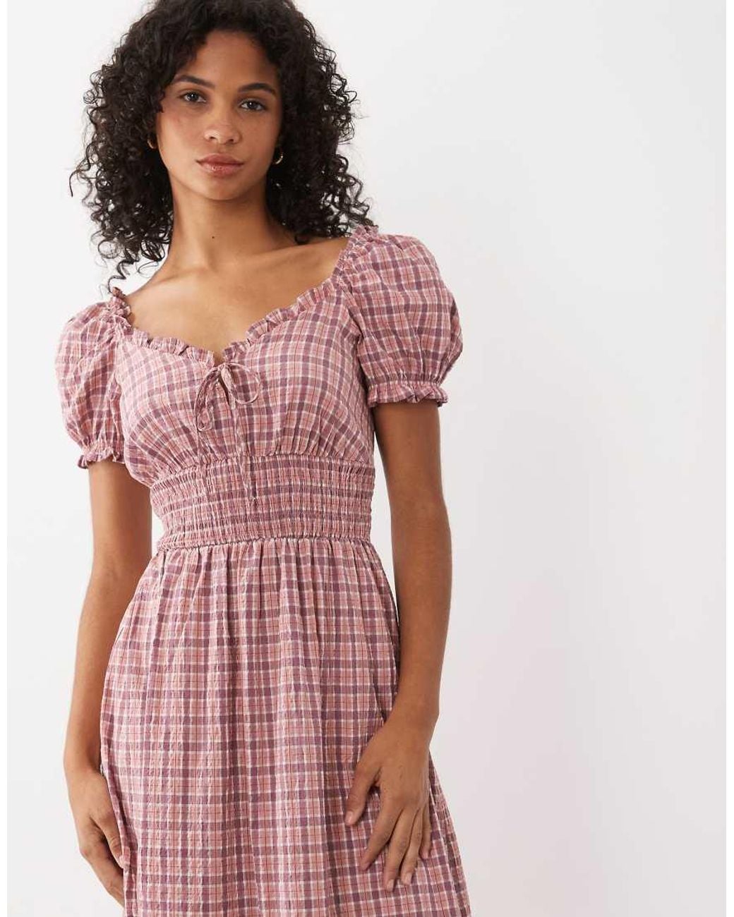 Miss Selfridge Pink Milkmaid Maxi Dress