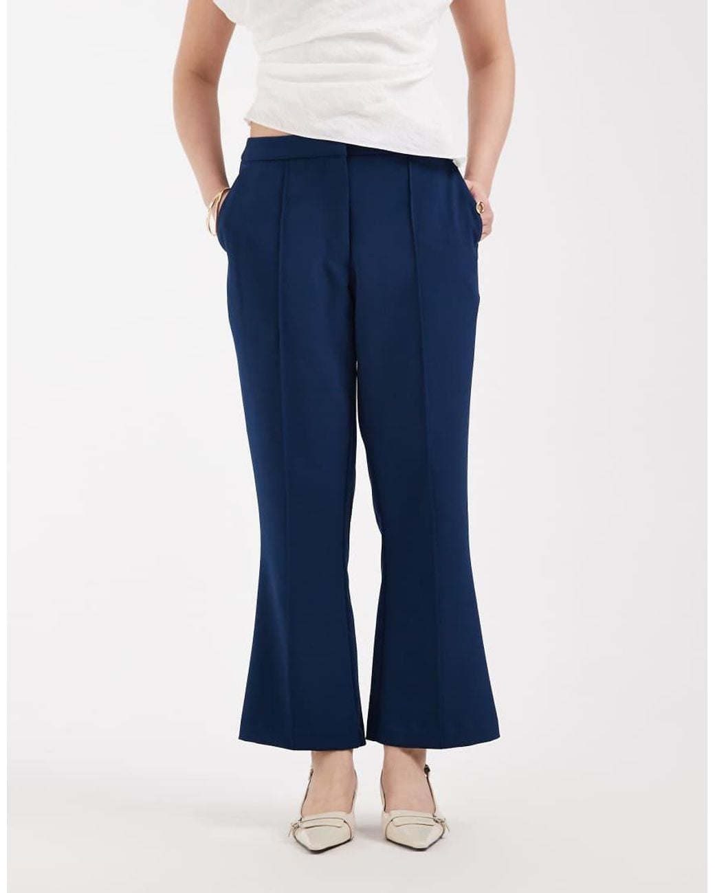 ASOS Blue Petite Tailored Kick Flare Pants