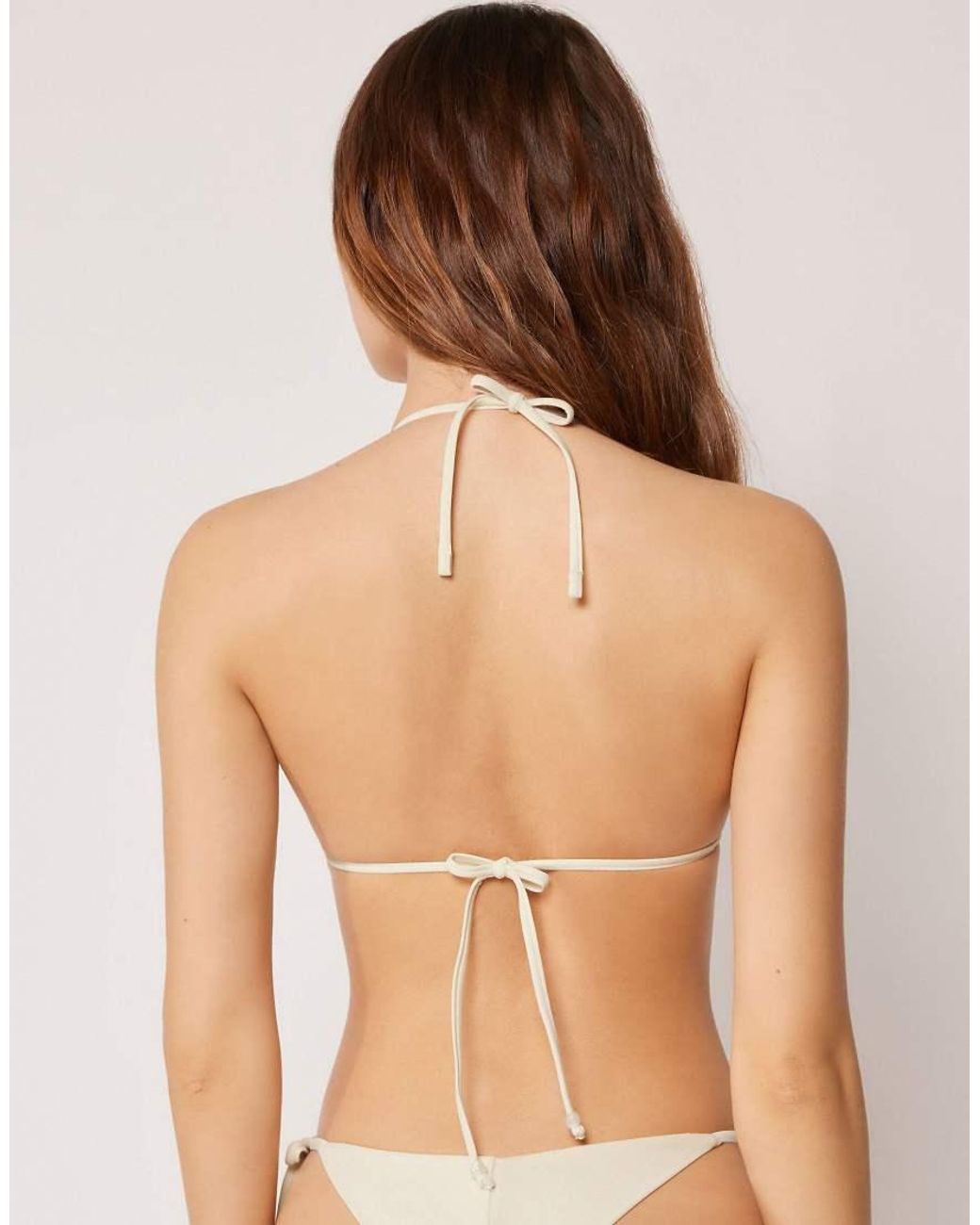 Calzedonia Natural Triangle Bikini Top Sequin Net