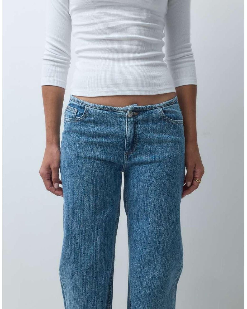Mango Blue Teen Low Rise Straight Jean