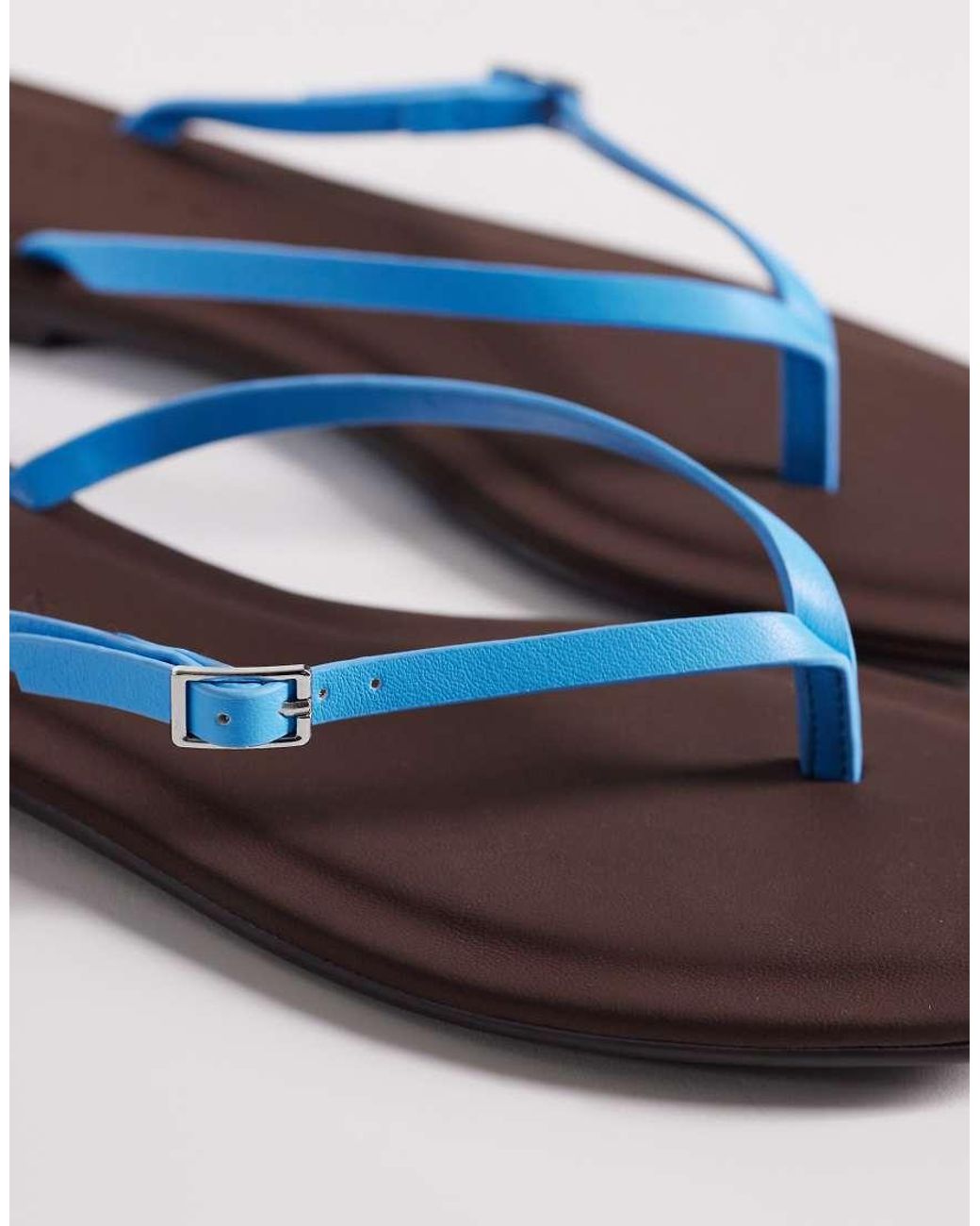 ASOS Blue Fitz Skinny Strap Flip Flops