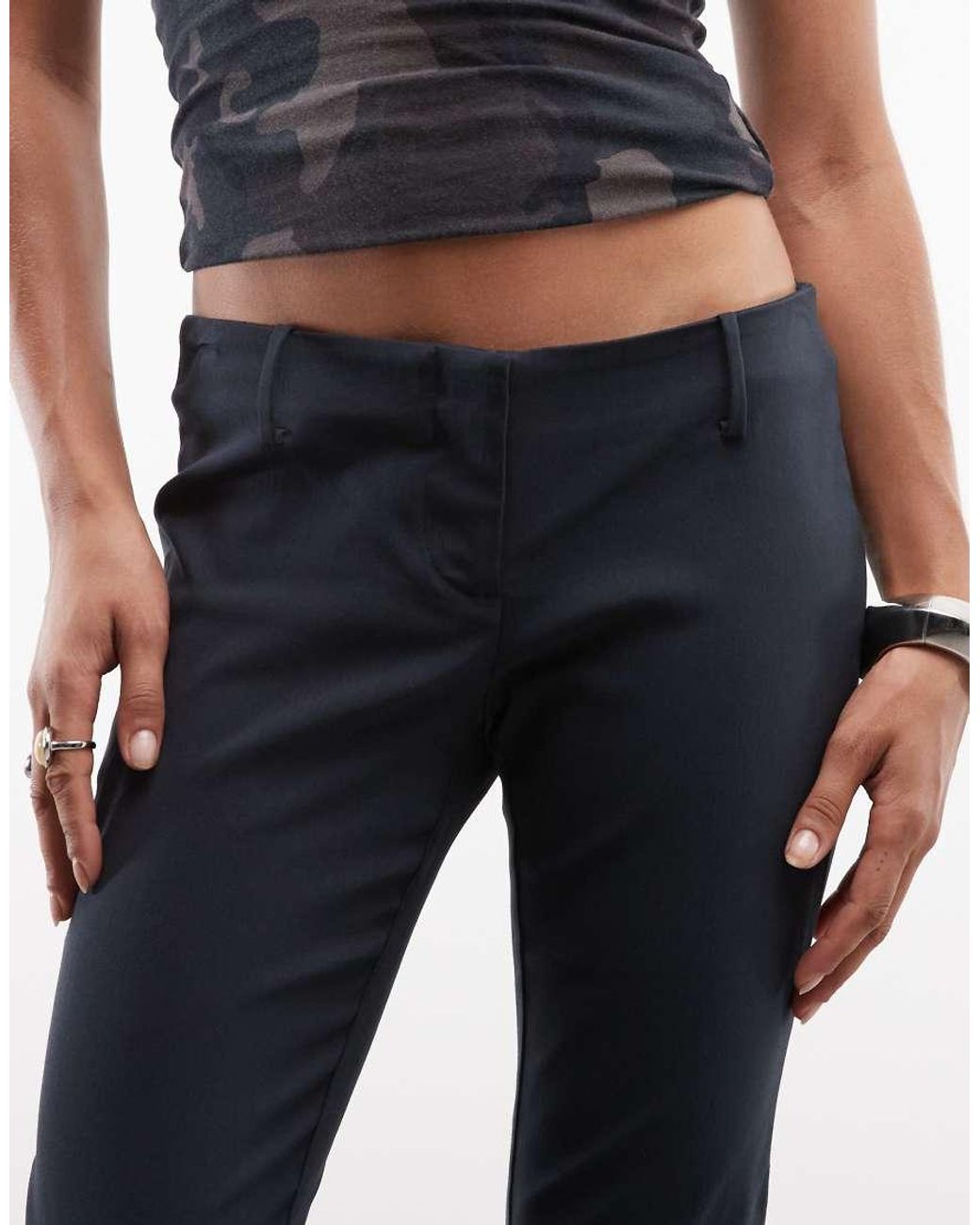 Monki Black Stretch Woven Capri Pant