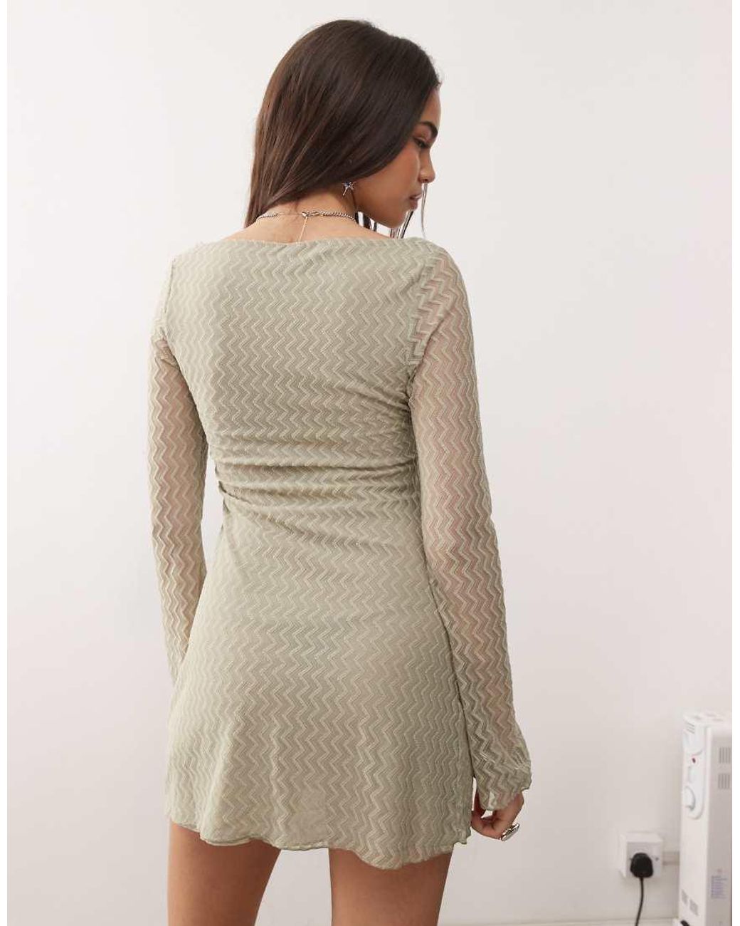 Motel Natural Sevila Flared Sleeve Mini Dress