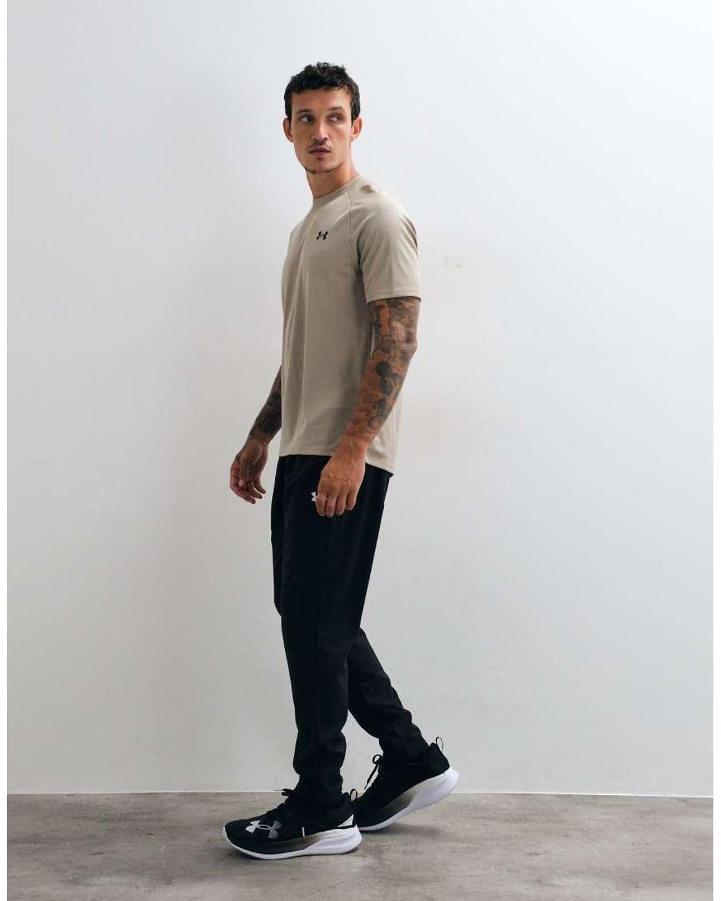 Under Armour Brown Tech Textured Short Sleeve T-Shirt for men