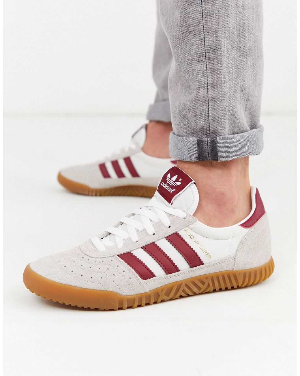 adidas Originals Indoor Super Trainers in White for Men Lyst UK