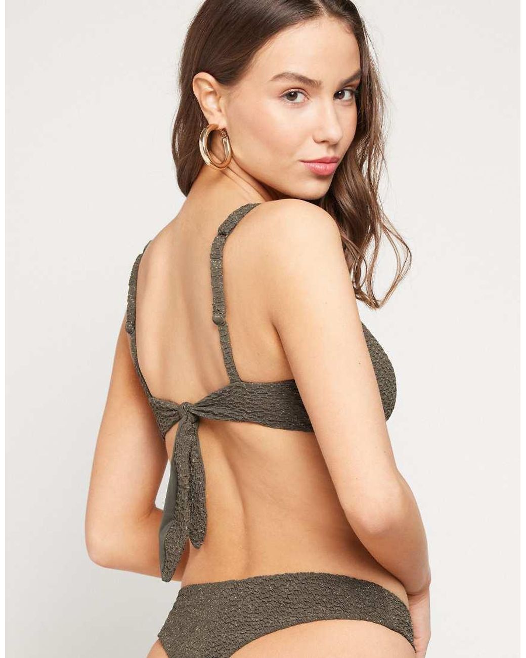 Tezenis Brown Crinkle Dune Balconette Bikini Top
