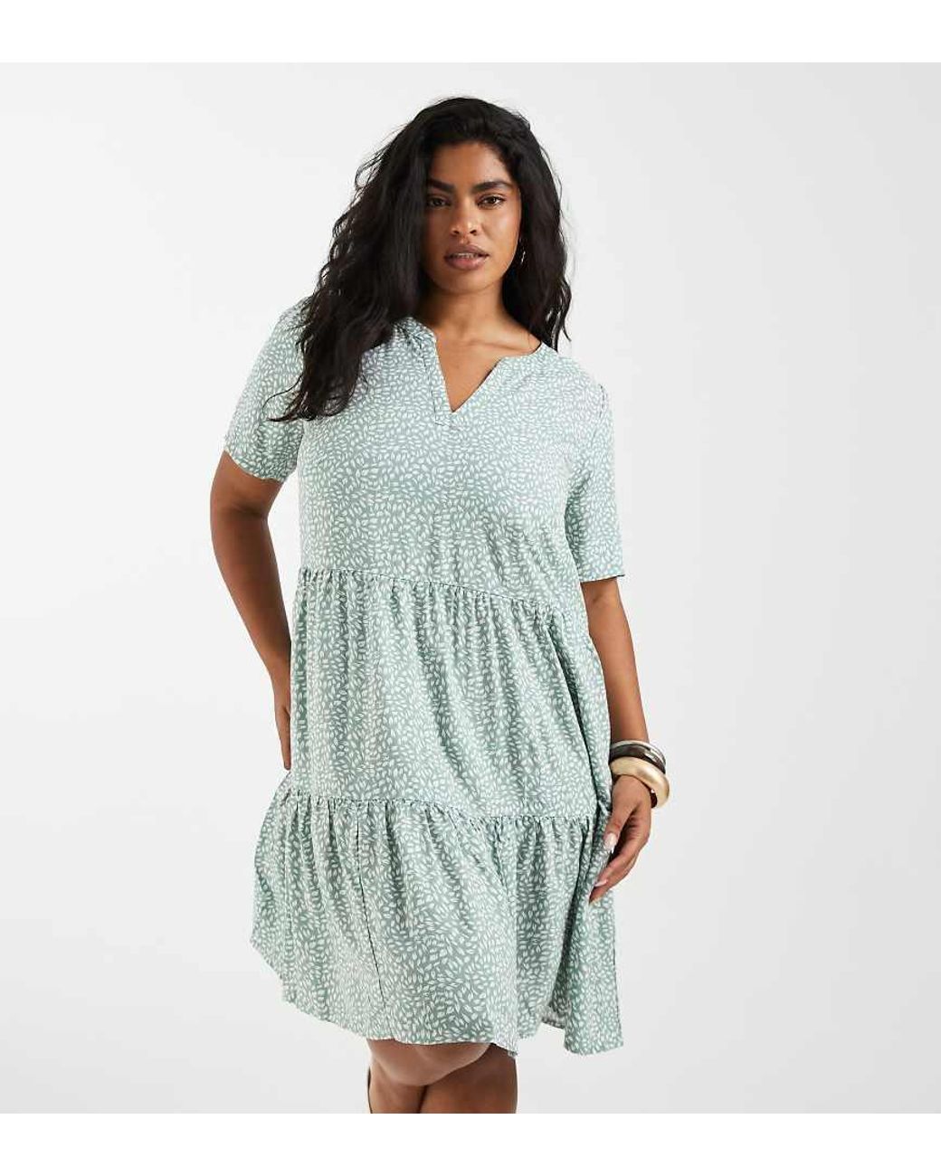 ONLY Blue Tiered Mini Dress