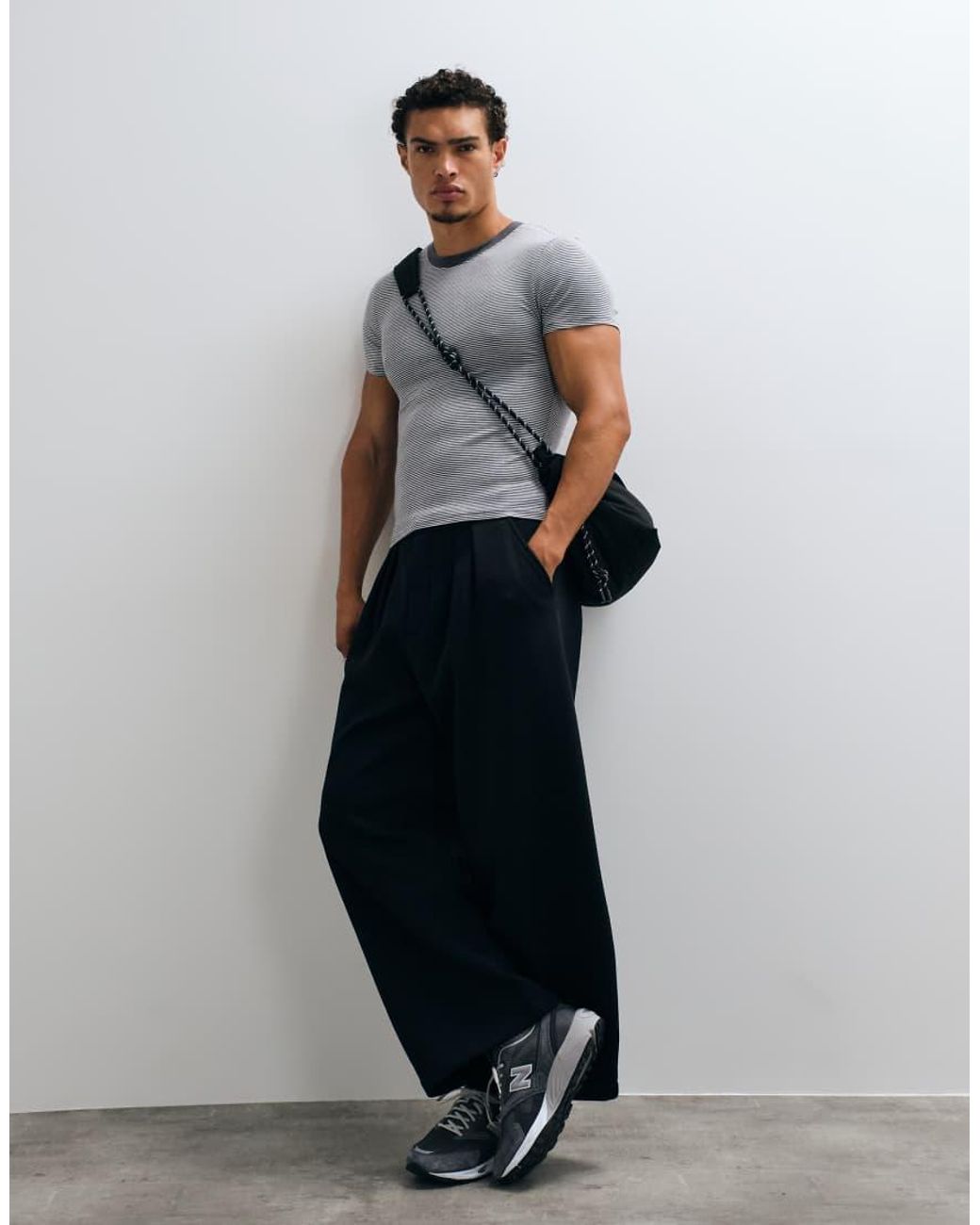 Collusion Gray Fitted T-Shirt for men