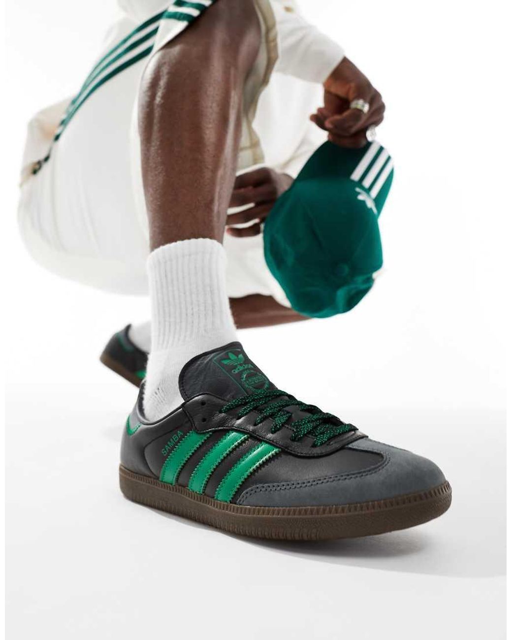 Adidas Court Calcados Masculinos Adidas Originals Verde 40 New Adidas Samba  OG Shoes Shadow Olive (IG6175)