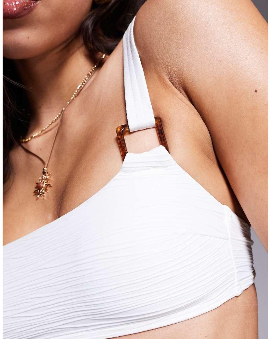 KBX Brown Square Neck Crop Bikini Top