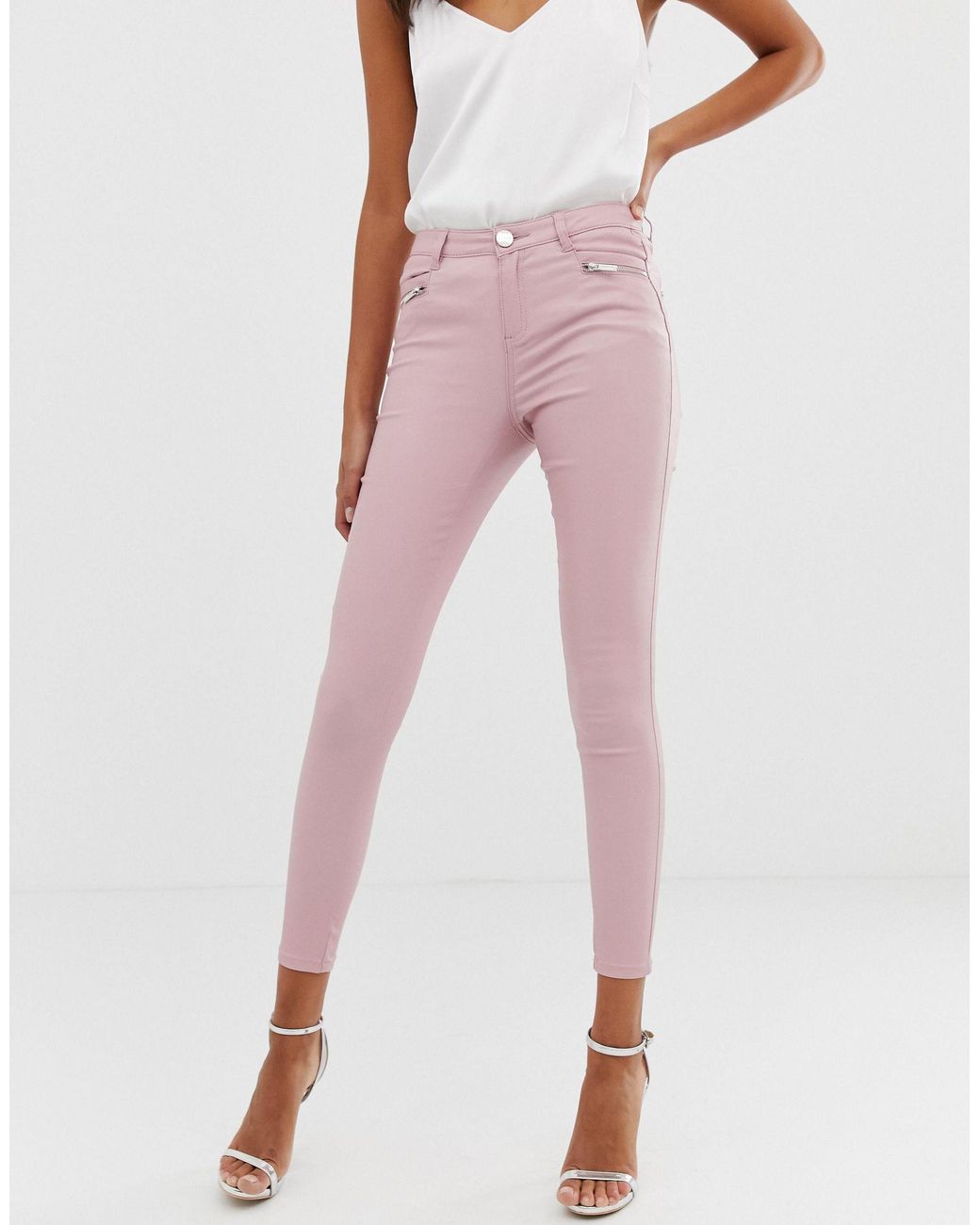 lipsy kate coated jeans