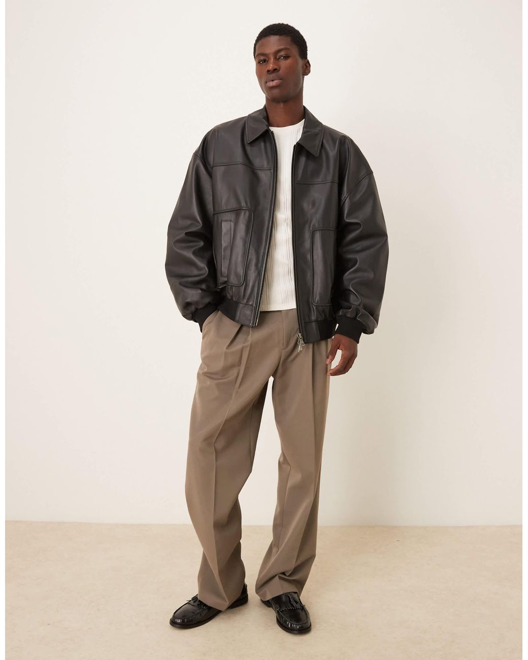 ASOS – oversize-bomberjacke in Brown für Herren