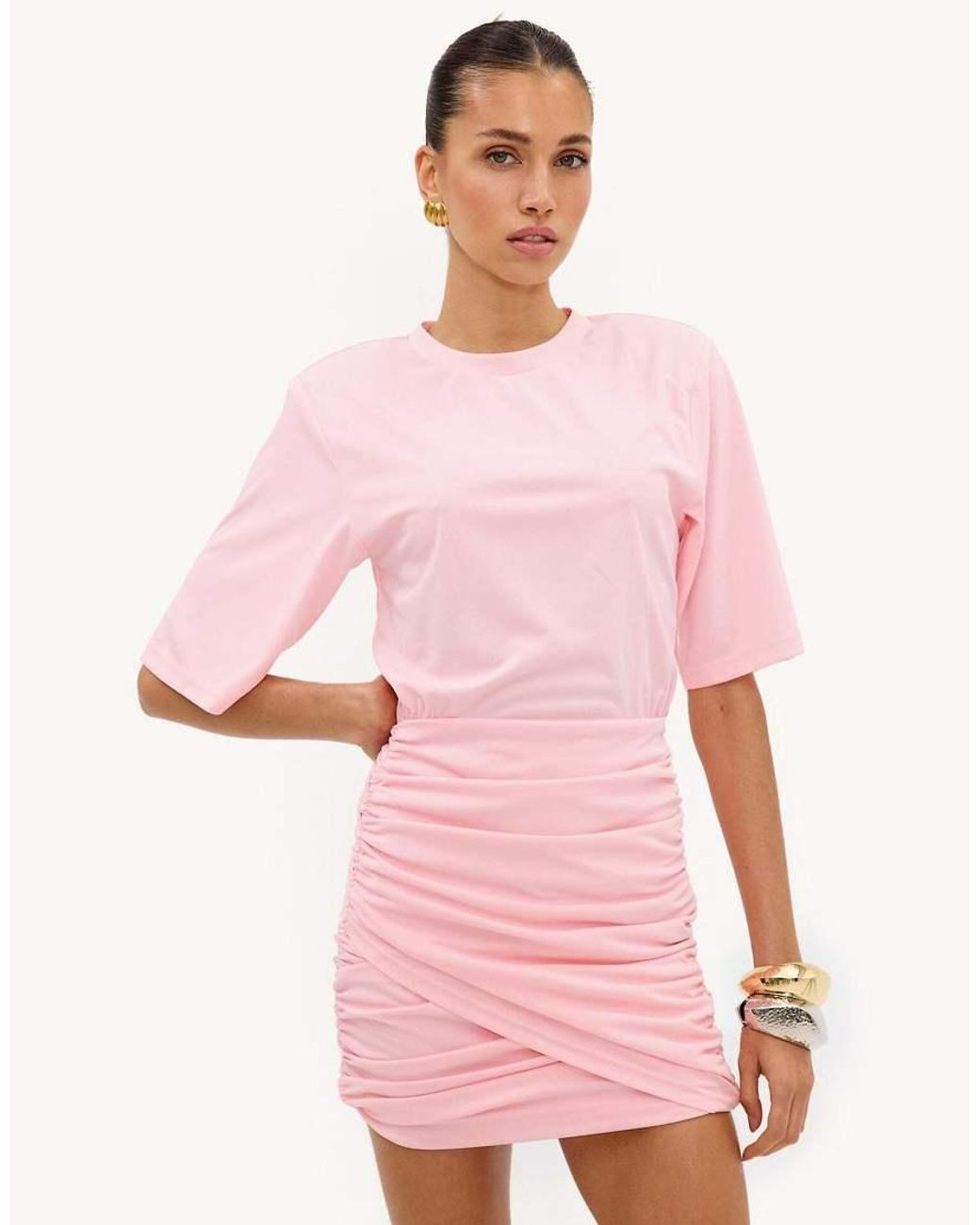 Loavies Pink Simply Perfect Love Dress With Shoulder Pads