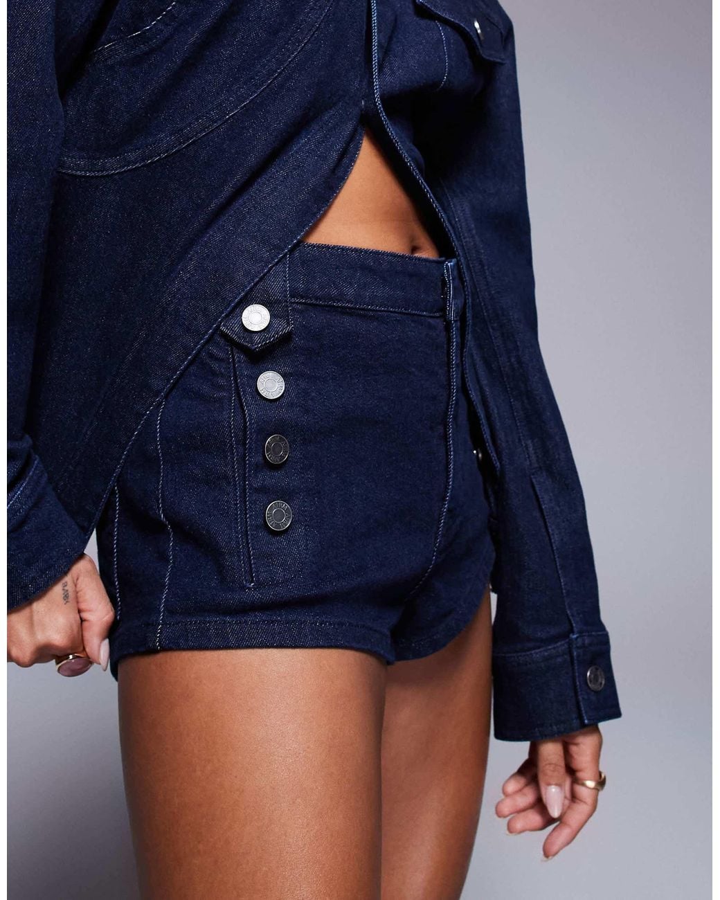 AFRM Blue Dark Denim Hot Pants