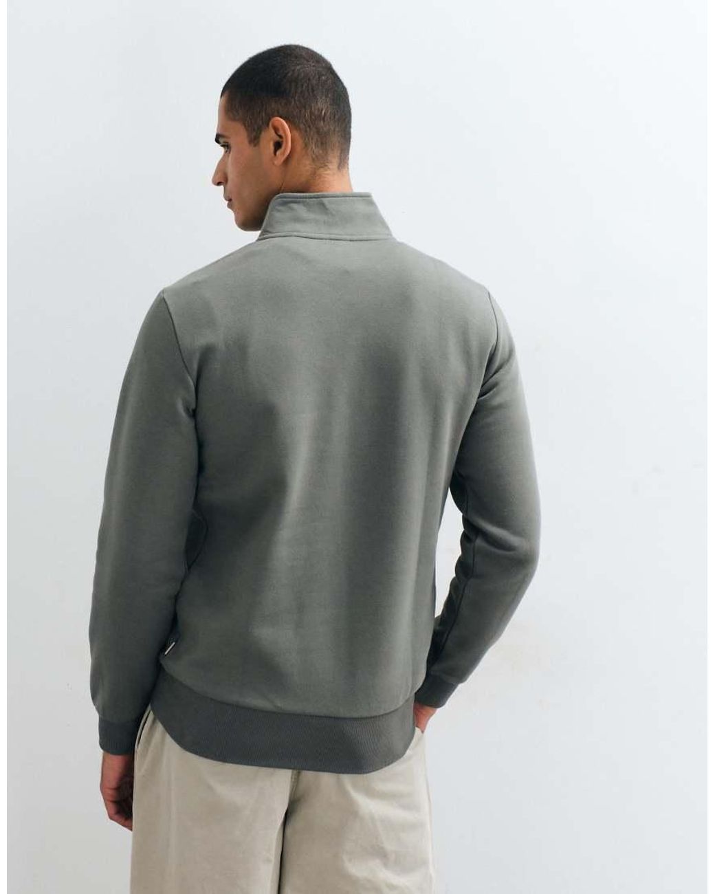 Only & Sons Gray Half Zip Sweat for men