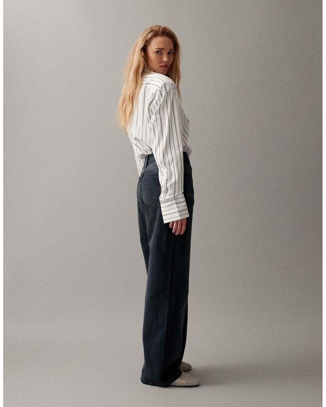 ASOS Blue Wide Leg Dad Jeans