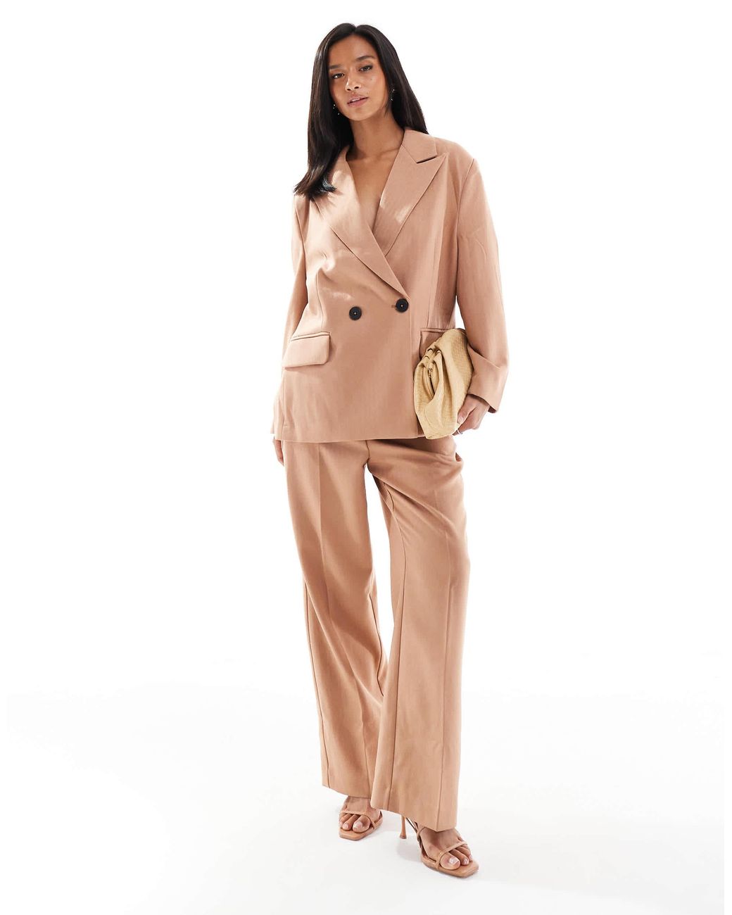 Vero Moda Natural Tailored Herringbone Blazer