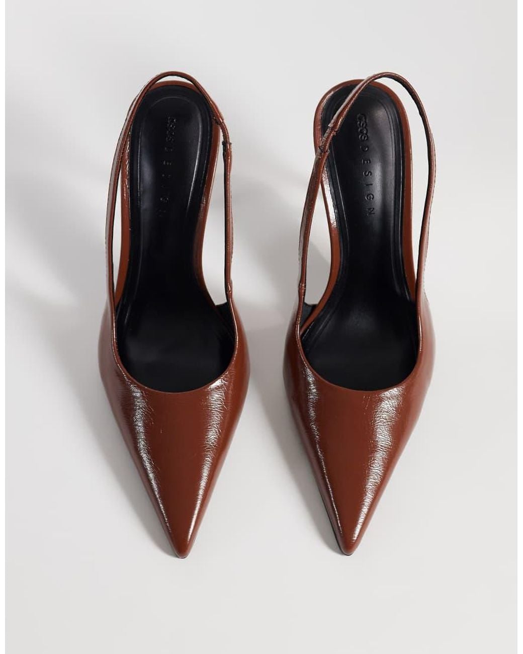 ASOS Brown Pronto Stiletto Slingback High Heeled Shoes