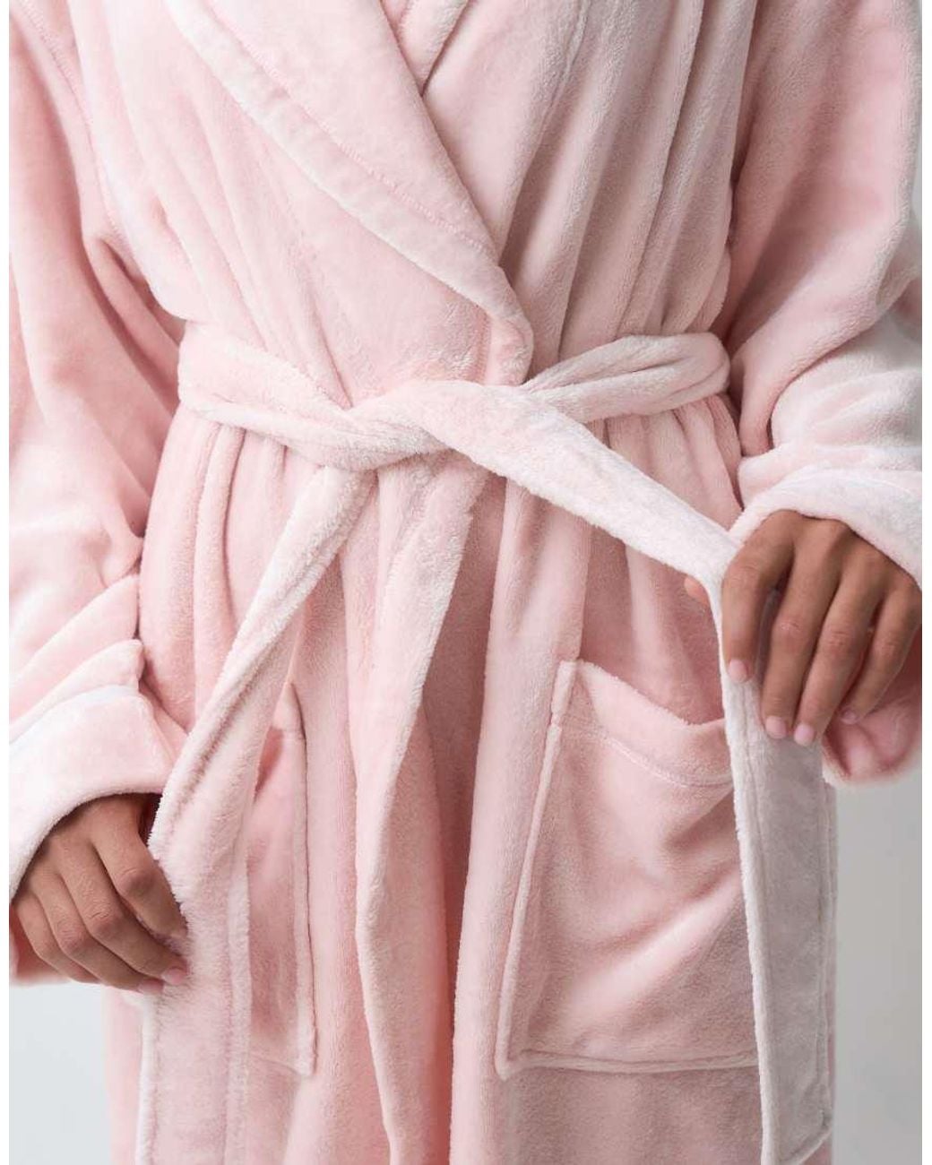 DKNY Pink Short Fleece Robe