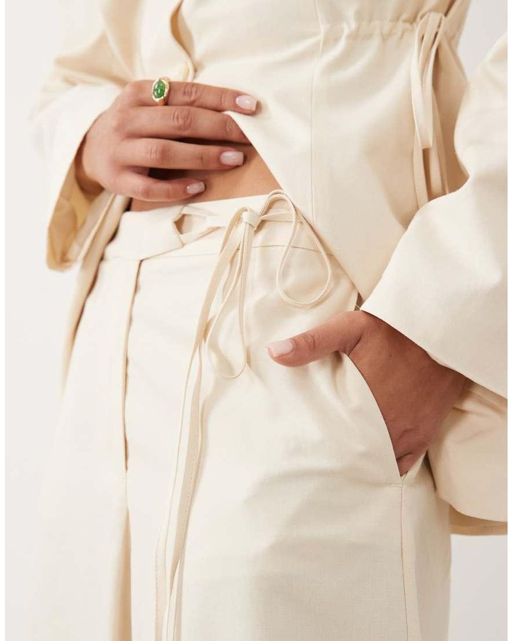 ASOS Natural Tie Waist Trouser