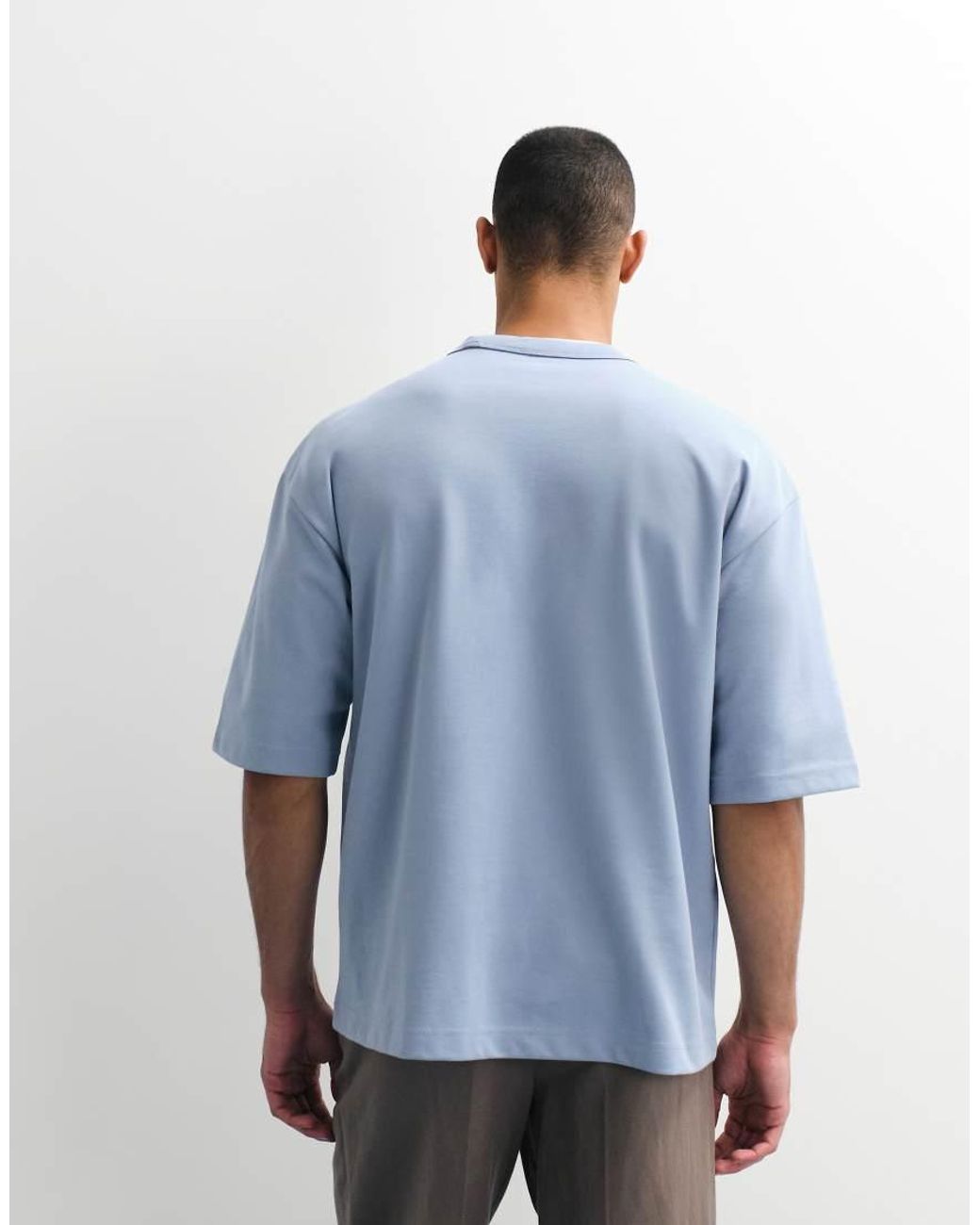 ASOS Blue Breathemaxtm Heavyweight Oversized Half Sleeve T-shirt for men