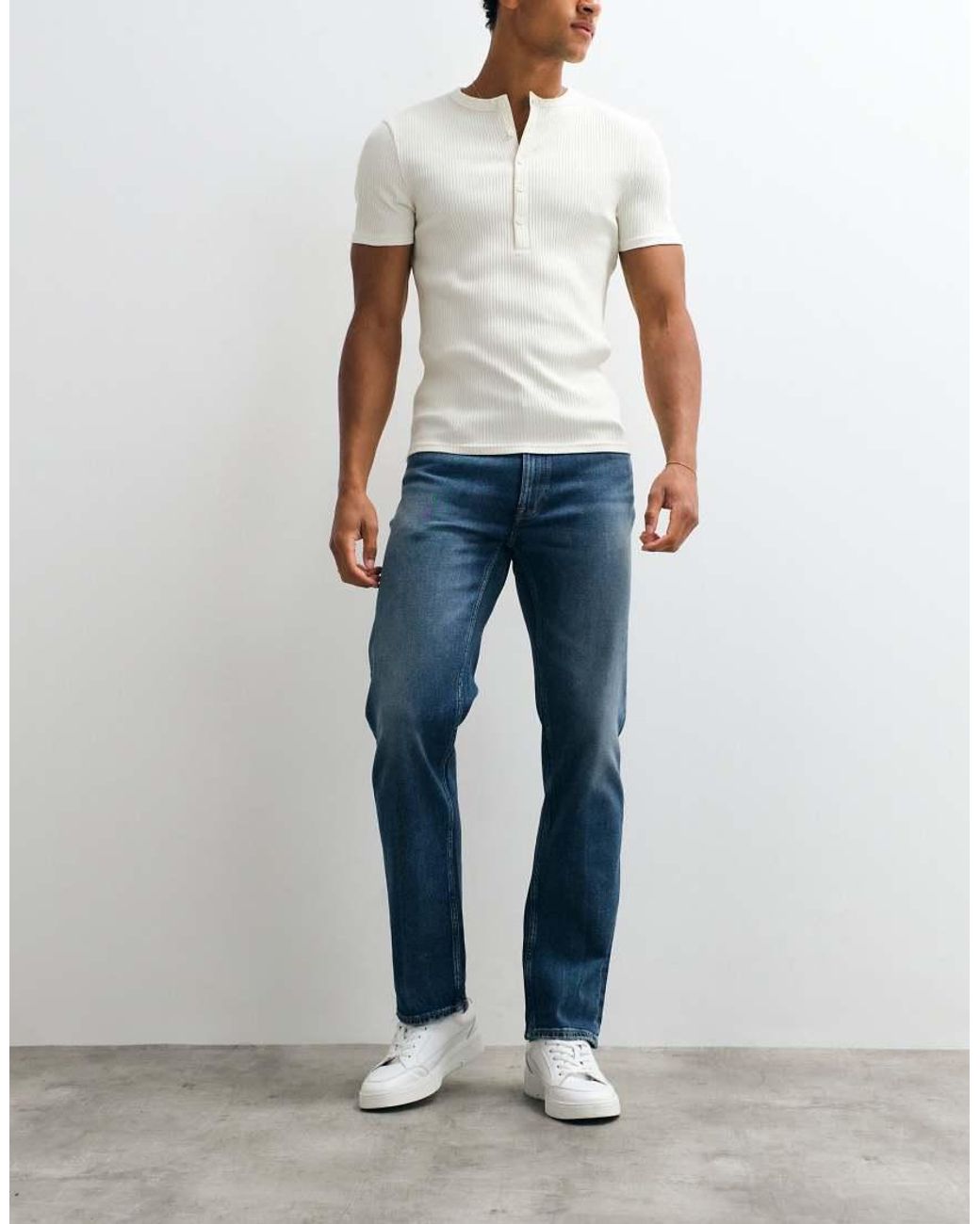 Calvin Klein Blue Standard Straight Leg Jeans for men
