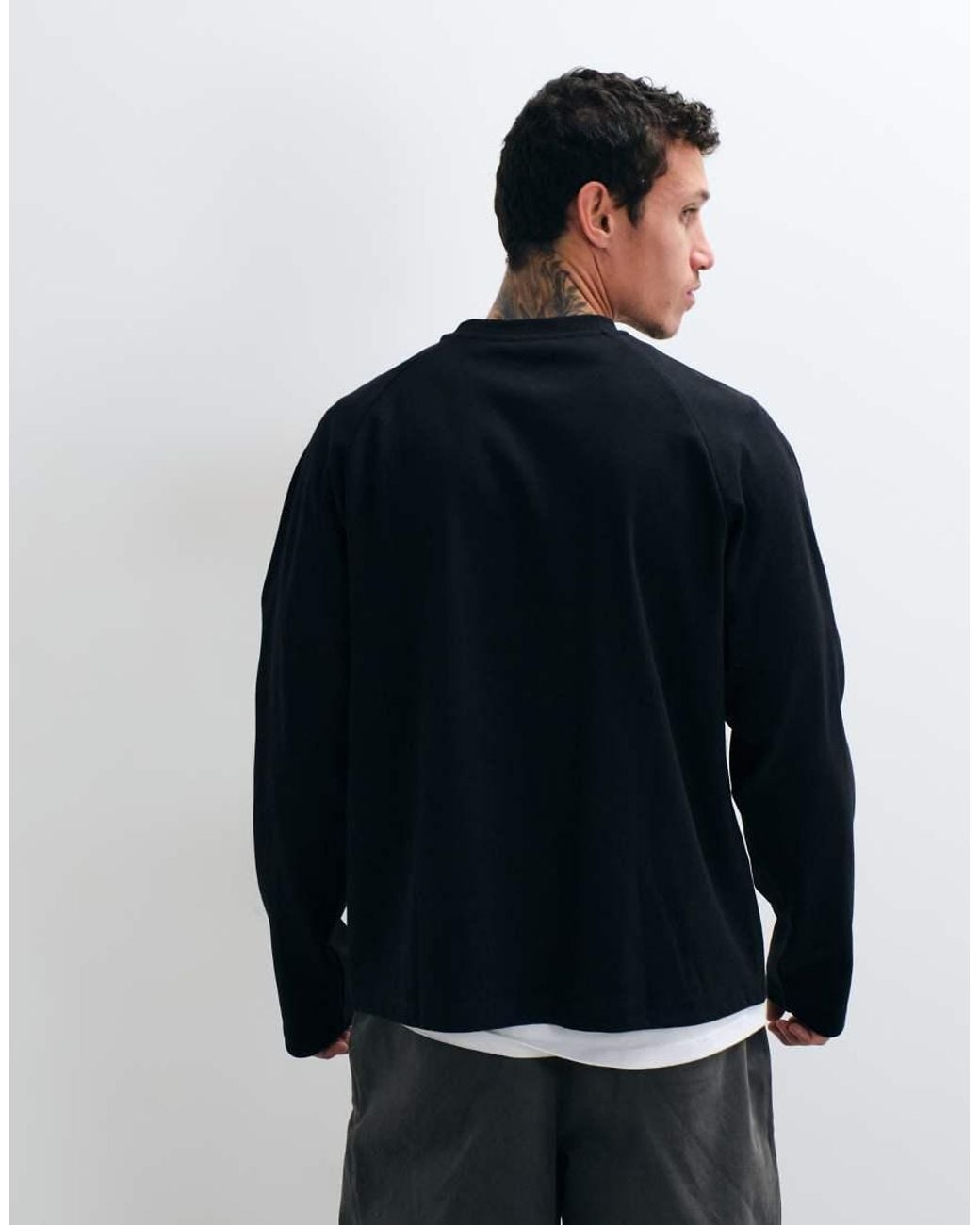 ASOS Blue Interlock Relaxed Raglan T-shirt for men