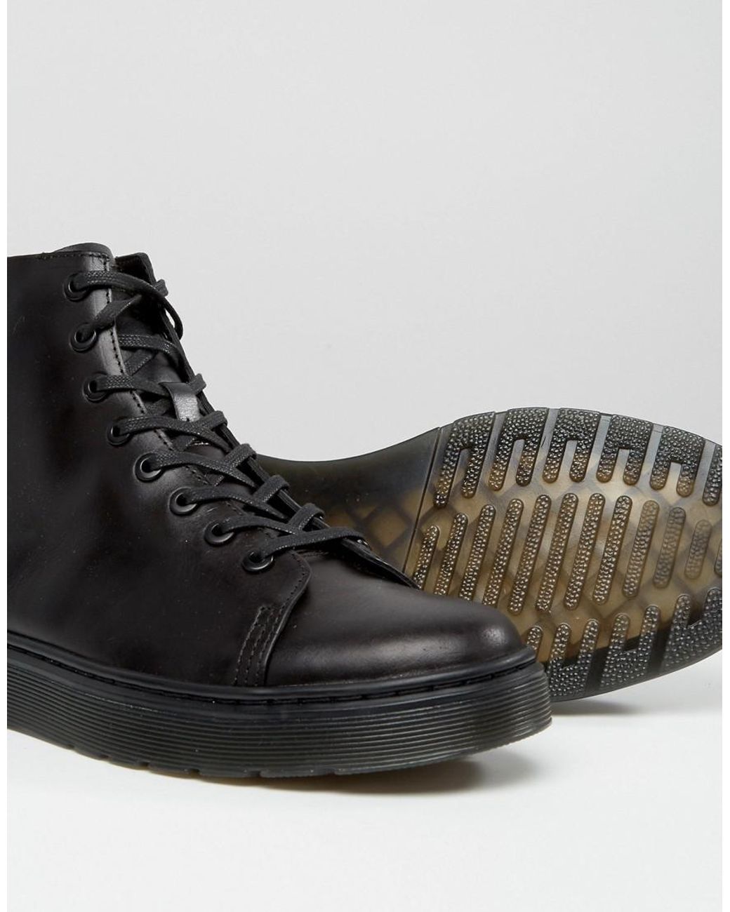 Dr. Martens Leather Talib 8-eye Boots in Black for Men | Lyst