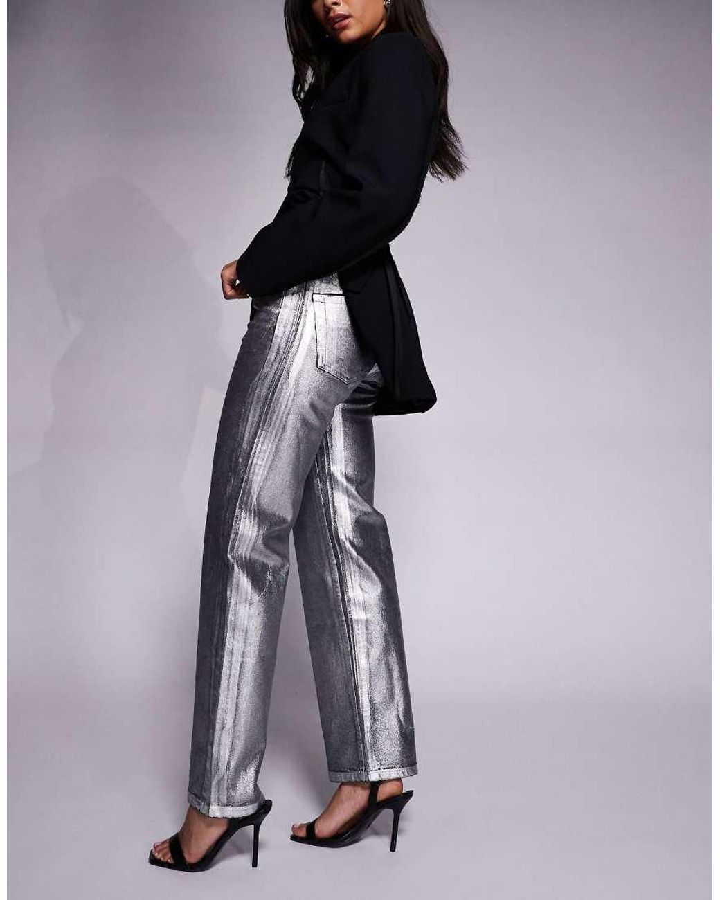 ASOS Metallic Comfort Stretch Straight Leg Jean